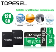 2/4PCS 128GB Micro TF SD Card SDHC Class10 U3 Memory Card High Speed Flash Card