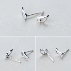 Sterling Silver 925 Angel Wing Stud Earrings
