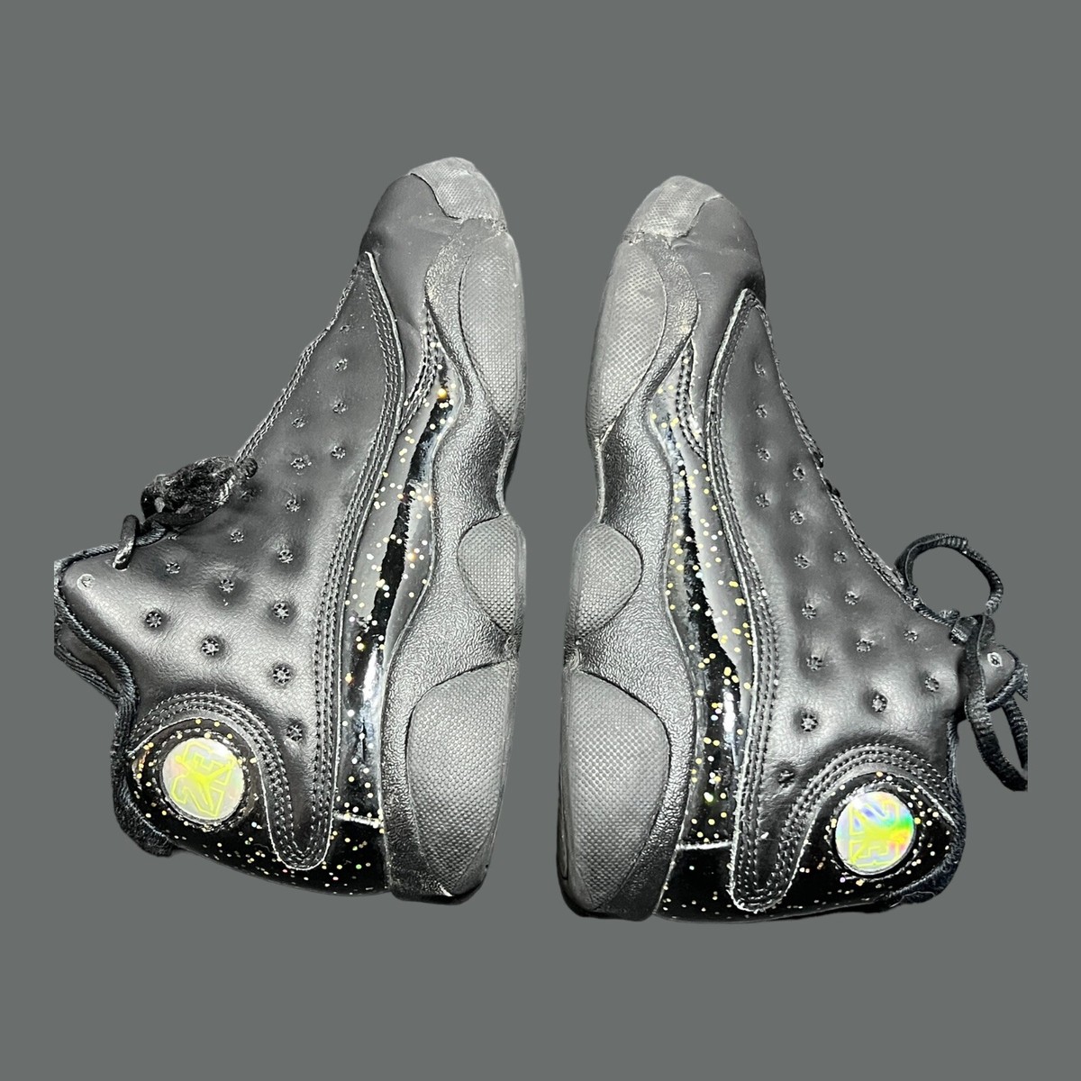 🏀Air Jordan 13 Retro GS Black Metallic Gold Glitter Size 2.5Y