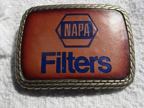 NAPA National Auto Parts Association Filters Leather Vintage Belt Buckle