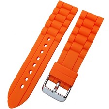 Silicone Rubber Divers Watch Strap Black Orange Blue Camo 18mm 20mm 22mm 24mm