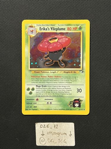 Pokemon GYM Heroes - Erika’s Vileplume - 5/132 - Holo Rare - Unlimited Ed - NM - Photo 1/12
