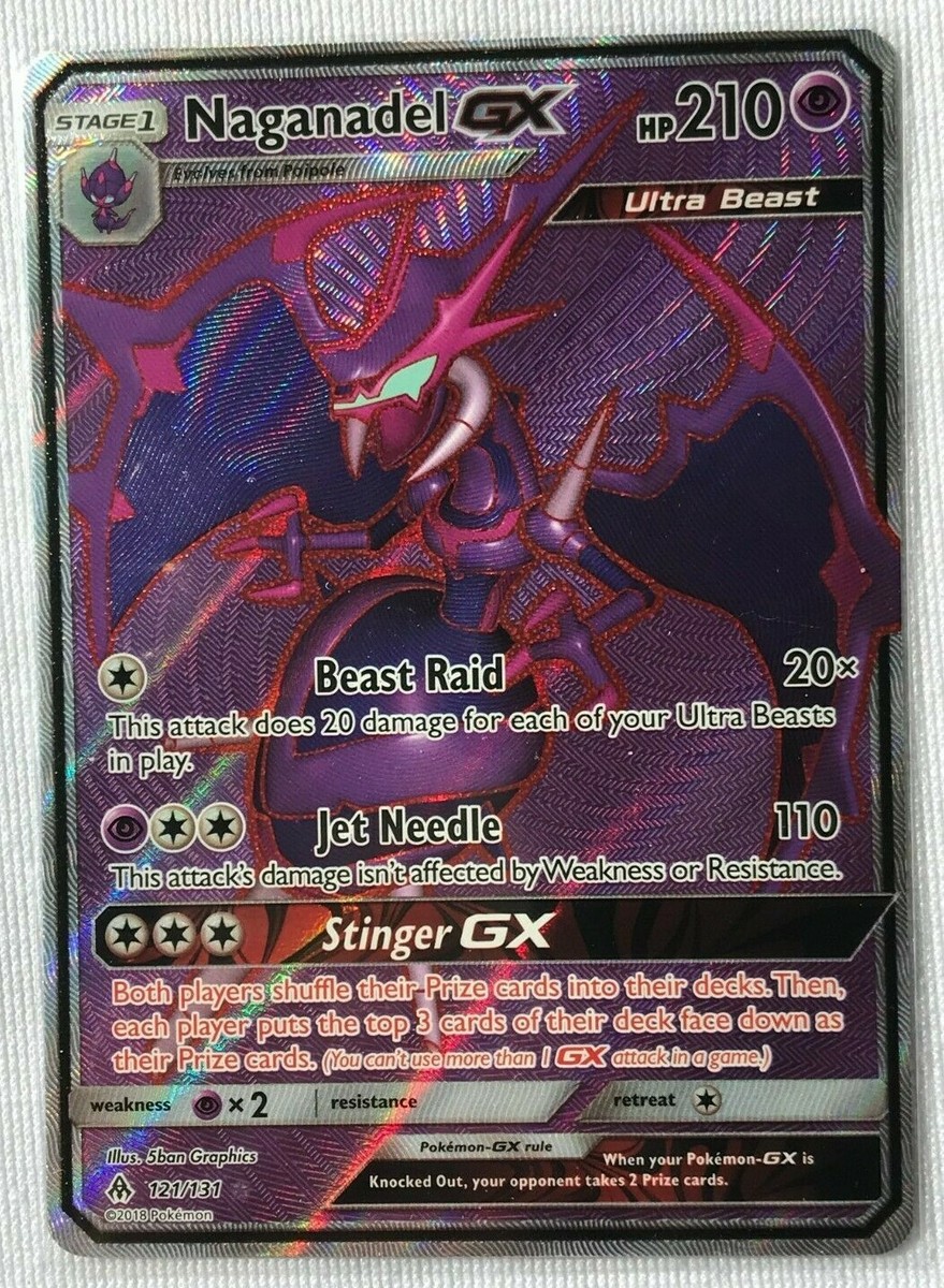Naganadel GX FULL ART ULTRA RARE 121/131 Pokemon SM Forbidden