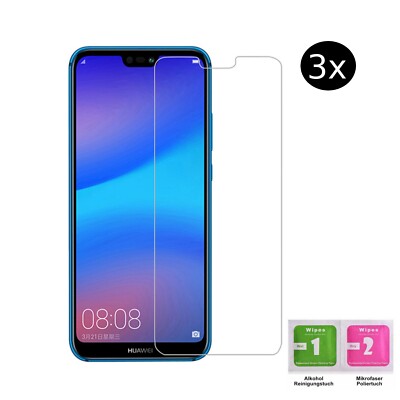 Premium 3er Pack 9H Panzerfolie Hartglas Displayschutzglas für Huawei P20 Pro