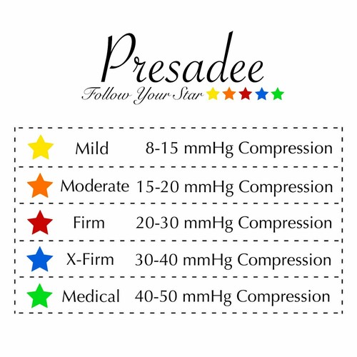 🟠 Presadee Traditional 15-20 mmHg Moderate Compression Leg Calf Open Toe Socks - Picture 9 of 9