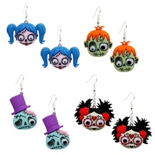 Bluebubble TRICK OR TREAT Earrings Halloween Scary Cool Kitsch Funky Fancy Dress