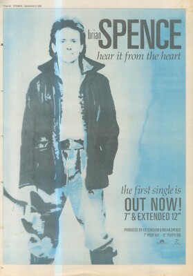 ANEW18 ADVERT 15X11 BRIAN SPENCE : HEAR IT FROM THE HEART SINGLE