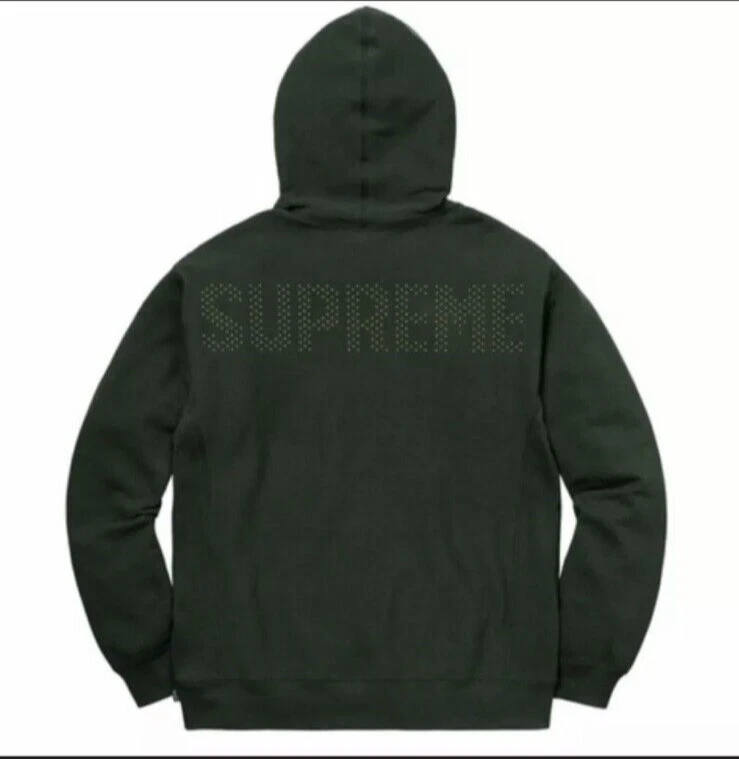 Sweat à capuche clouté Supreme vert foncé neuf taille XL ???????????