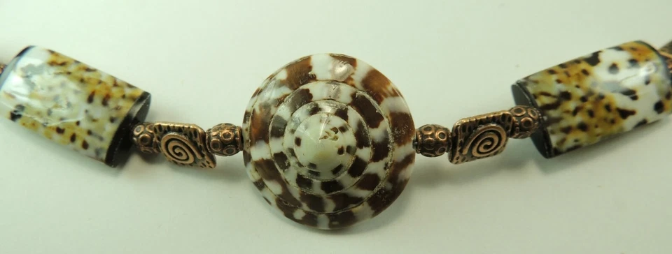 Shell Statement Bracelet Unusual Handcrafted Beach Wedding Jewelry - Image 2 of 2