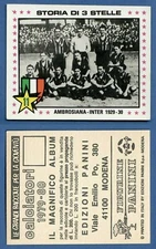 FIGURINE FOOTBALLERS PANINI 1979/80 - NEW/NEW N.390 AMBROSIANA INTER 1929/30