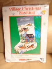 Counted Cross Stitch Stocking Sleigh bells Christmas carols Dimensions NIP