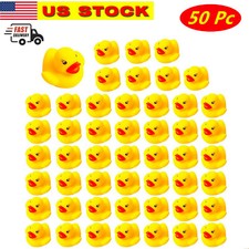 50 Pack Mini Rubber Ducky Float Duck Baby Bath Toy, Shower Bath Birthday Party