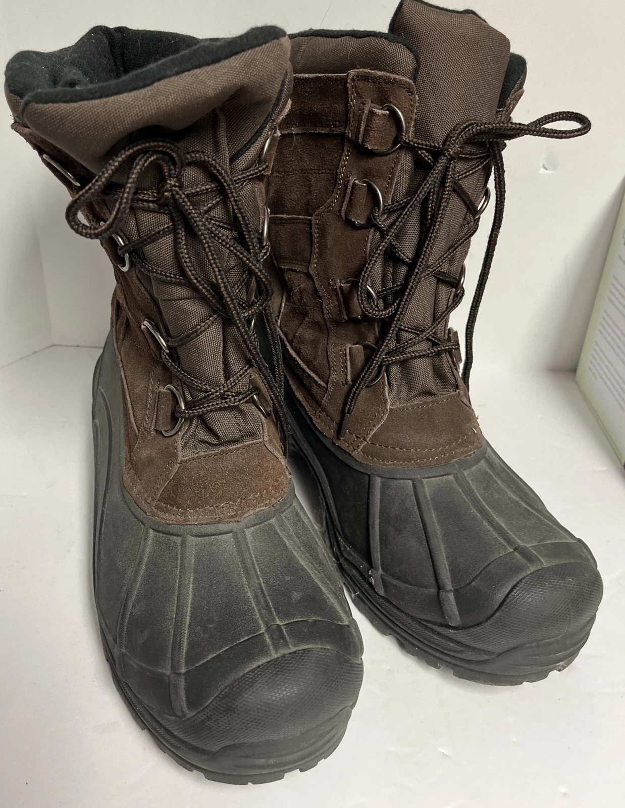 Therma by Weatherproof Men's Size 11 MED Black & Brown Waterproof Snow Boots