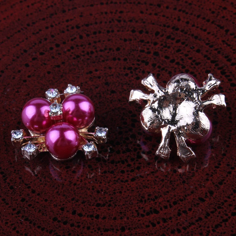 30pcs Metal Rhinestone Buttons Bling Alloy Crystal Flatback Buttons for Wedding - Image 2 of 4