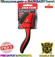 1 x Dekton Soft Grip Stainless Steel Metal Wire Brush Ideal for Rust Removal