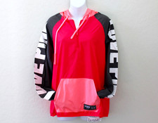 Victoria's Secret PINK Quarter Zip Anorak Hoodie Windbreaker Neon Red Size XS/S