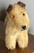 Vtg Mohair Steiff Foxy Puppy Dog Terrier 4  x 4" No Tags Non Jointed