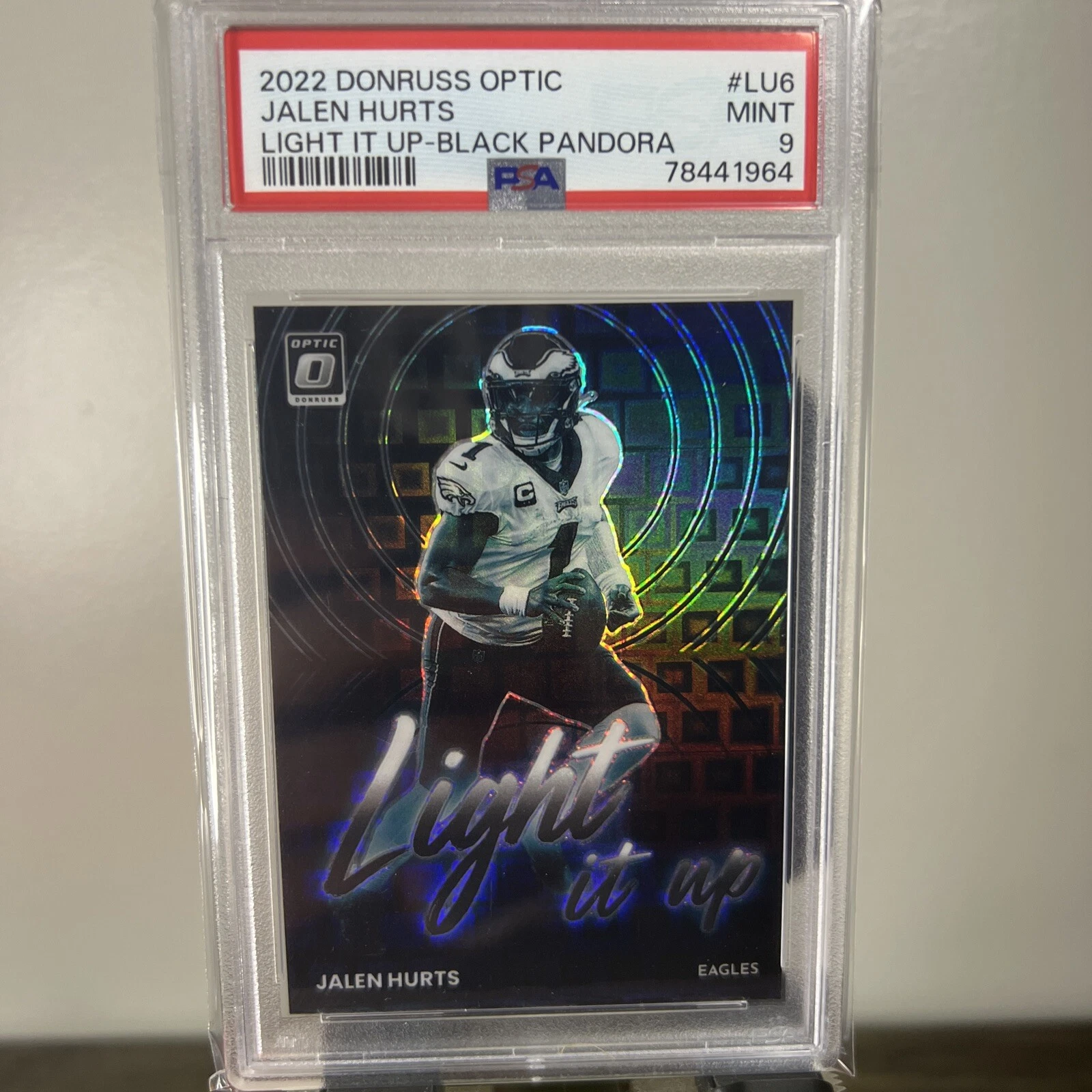 2022 Donruss Optic Jalen Hurts Light It Up Black Pandora #/25 Eagles  🦅