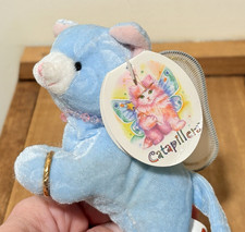 Aurora Mini Catapillers Blue Kitty Cat Plush 4" Gem Wings Vtg NEW NWT