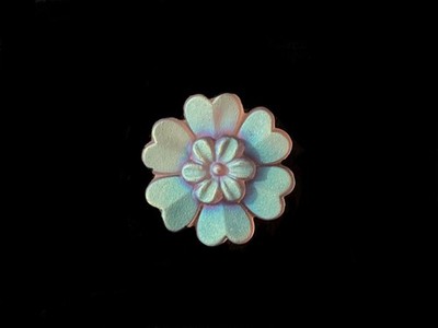 23mm Czech Glass Floral Buttons Pale Pink Frosted Matte AB With Metal Shank