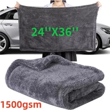 Water Absorbing 24 x 36" Car Wash Microfiber Drying Towel Twisted Loop 1500GSM