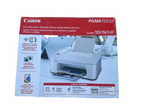 Canon - PIXMA TS3722 Wireless All-In-One Inkjet Printer - White - Picture 2 of 2
