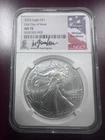 2025 American Silver Eagle NGC MS-70 FDI Gaudioso Signed