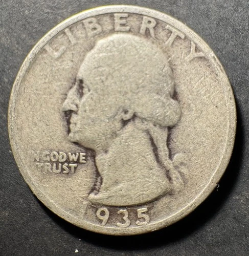 1935-P Silver Washington Quarter (Circulated) - (#3028) Very Fine Condition