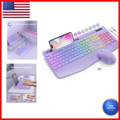 SABLUTE Wireless Keyboard and Mouse Combo 9 Backlit Effects RGB 2.4GHz