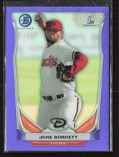 2014 Bowman #BCP11 Jake Barrett Chrome Purple Refractors #/199 Diamondbacks (V)