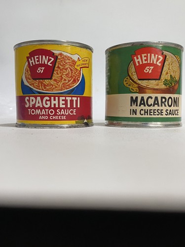 Vintage neu aus altem Lagerbestand 1960er Reese Heinz Makkaroni Käse Spaghetti versiegelt Blechdose Papieretikett