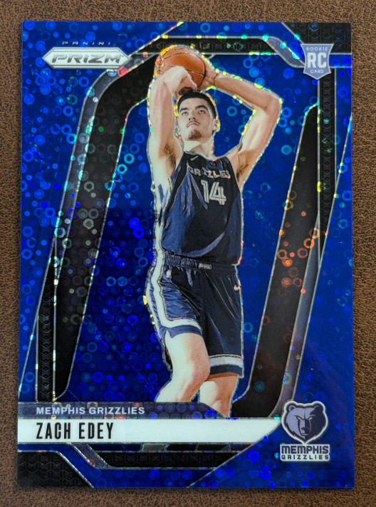 Zach Edey 2024-25 Panini Prizm 108/150 Blue Disco RC Grizzlies #249