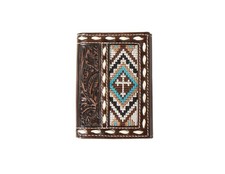 Nocona Western Wallet Mens Trifold Embroidered Cross Brown N500044602