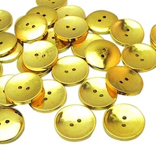 Gold Round Plastic Buttons 2 Holes Sewing Craft 25mm 30pcs