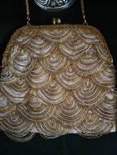 Vintage Gold And Silver Beaded Purse