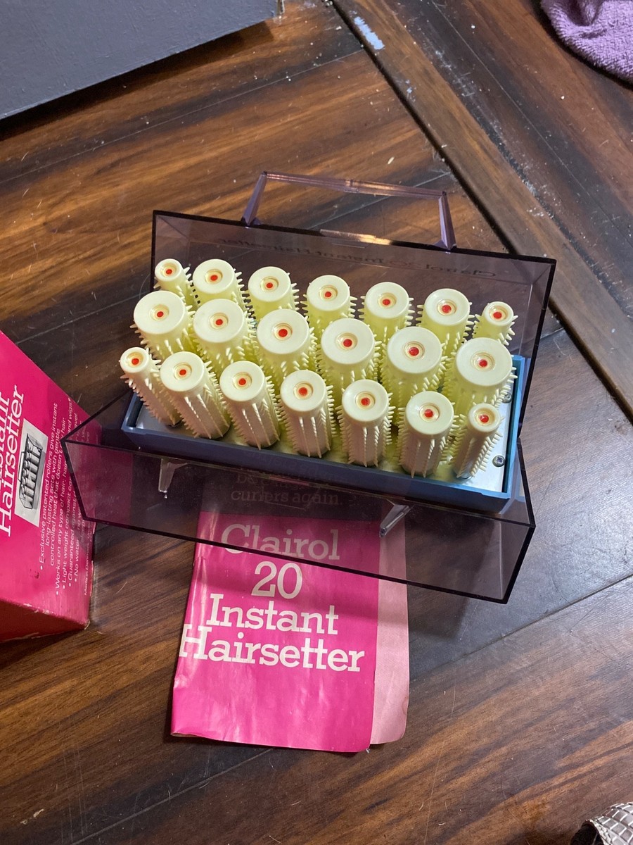 Clairol 20 Instant Hairsetter Vtg Hot Rollers Pageant Curlers Blue