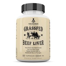 Ancestral Supplements Grassfed Beef Liver - 180 Capsules 500mg EA free shipping.