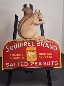 Vintage Squirrel Sign Brand Salted Peanuts Peanut Butter Food Snack Advertising5