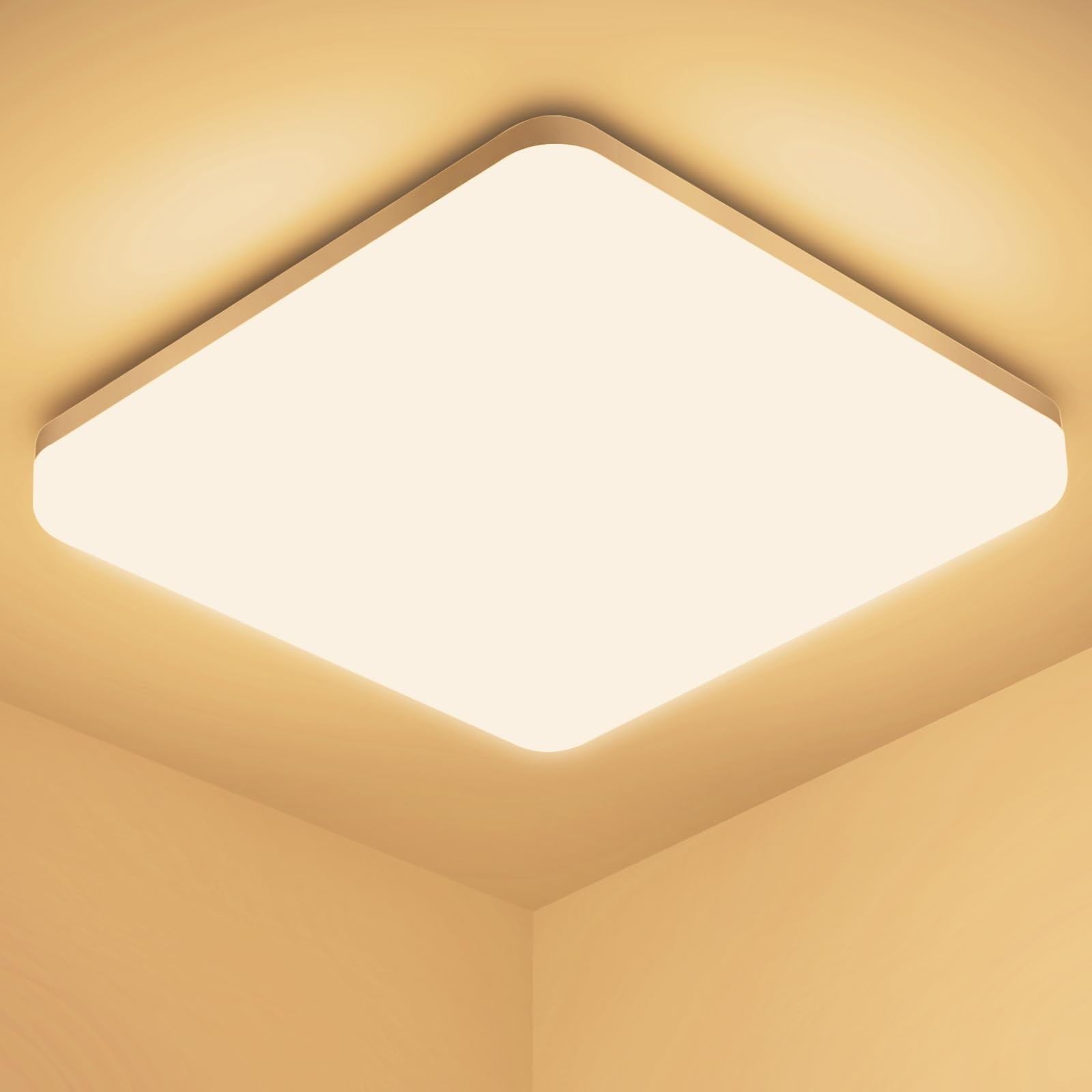 Plafoniera LED Soffitto Quadrata 20W, Lampada da Soffitto Moderno 3000K 2000LM P
