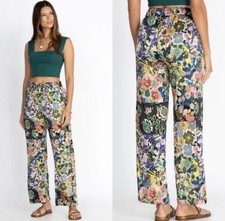 Johnny Was Chelsea Divine Floral-Print Silk Blend Drawstring Pants Women's S NWT
