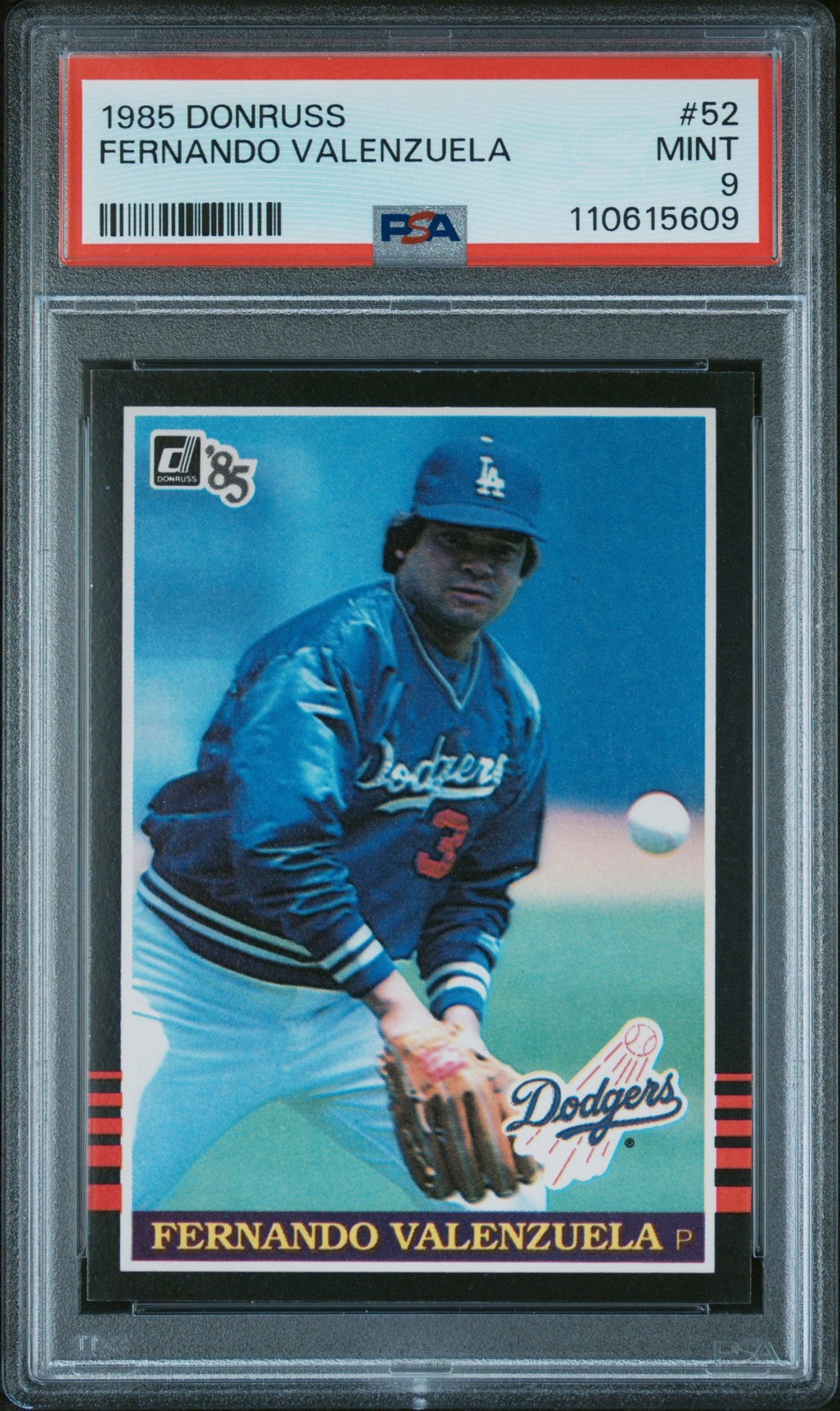 1985 DONRUSS #52 FERNANDO VALENZUELA PSA 9