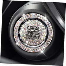 2PCS Rhinestone Push Start Button Cover Bling Car Accessories for Colorful