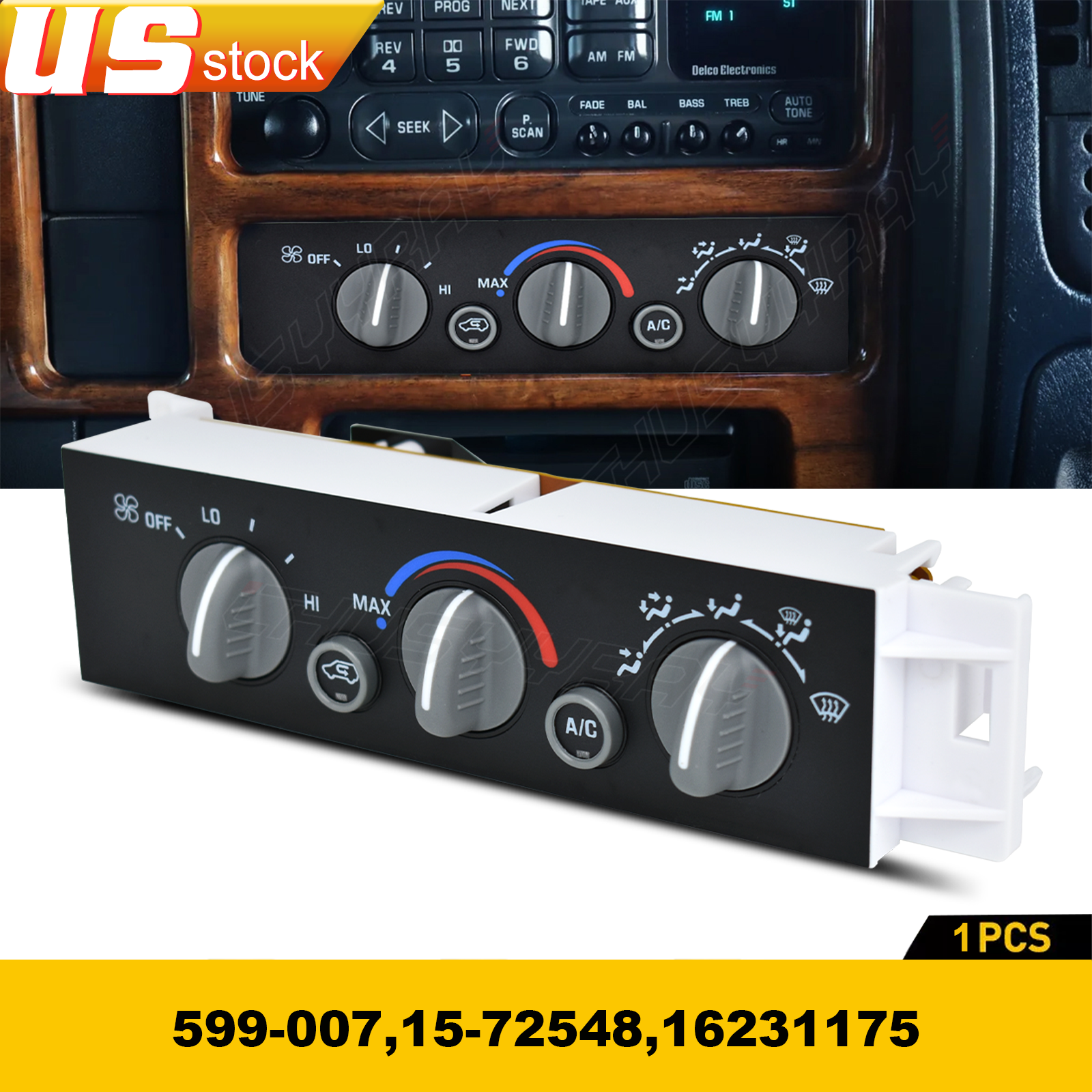 A/C Heater Climate Control Switch 16238895 For Chevy GMC C1500-C3500 K1500-K3500