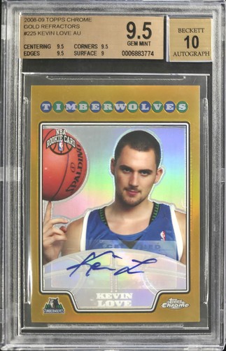 Kevin Love [Autograph Refractor] #225 2008 Topps Chrome card
