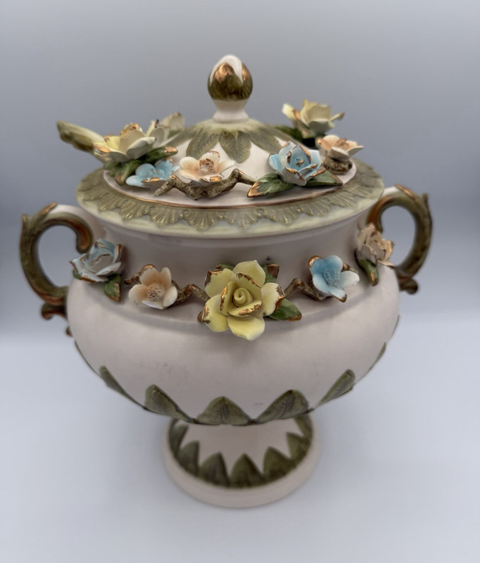 Ardalt Artware 7307 Floral Porcelain Soup Tureen Lid Ladle Japan 1950s