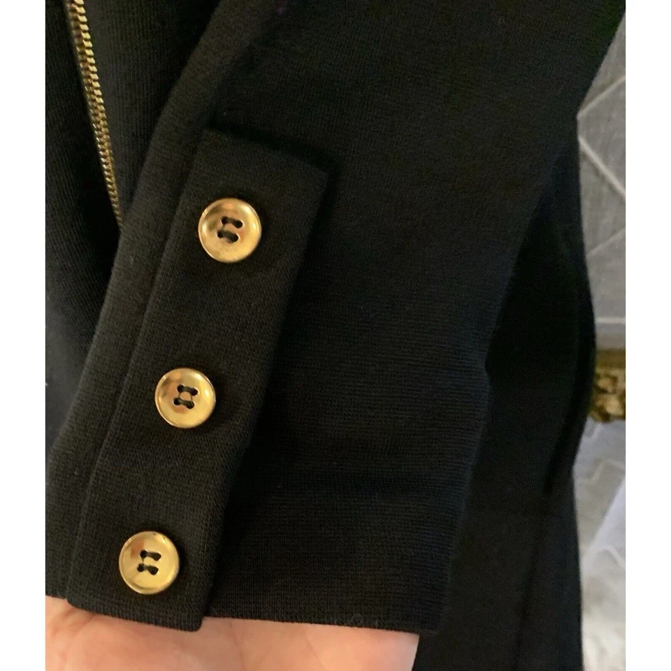 Abrigo de Colección Saks Fifth Ave 100% Lana Hecho en Unión ILGWU Negro Trench Chaqueta de Invierno Foto 3 de 4