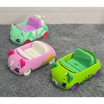 Moose Toys Shopkins Cutie Cars Die-Cast Vehicle Lot Pink Green Puppy Bear Cat