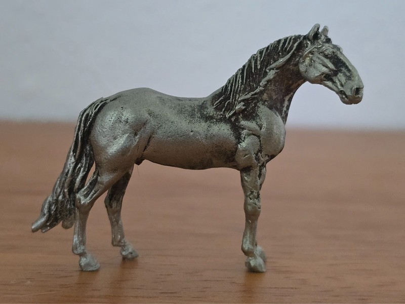 Micro Mini Model Horse Kladruber by Maggie Bennett . Pewter. Older/vintage