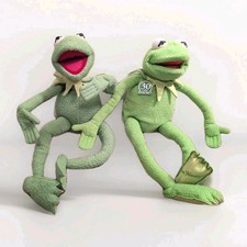 VTG Kermit The Frog Posable Plush Lot 2 EDEN  TYCO Magic Talking 1999 Muppets