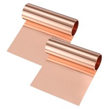 2-Pack Thin Copper Sheet Roll, 3500mm x 100mm x 0.03mm Copper Roll for Crafts